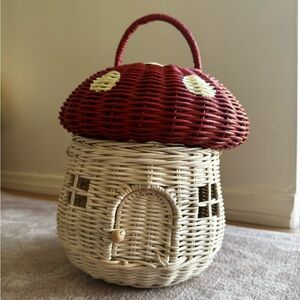 Mushroom wicker basket/bag